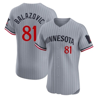 Elite Jordan Balazovic Men's Minnesota Twins Road Jersey - Gray