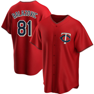 Replica Jordan Balazovic Men's Minnesota Twins Alternate Jersey - Red