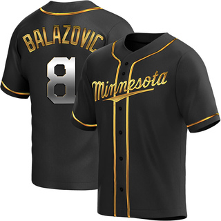 Replica Jordan Balazovic Youth Minnesota Twins Alternate Jersey - Black Golden