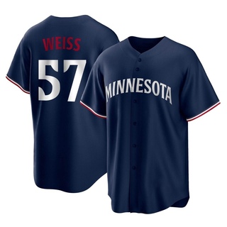 Replica Zack Weiss Youth Minnesota Twins Alternate Jersey - Navy