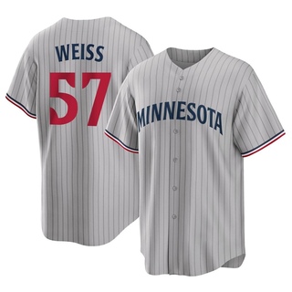 Replica Zack Weiss Youth Minnesota Twins Road Jersey - Gray